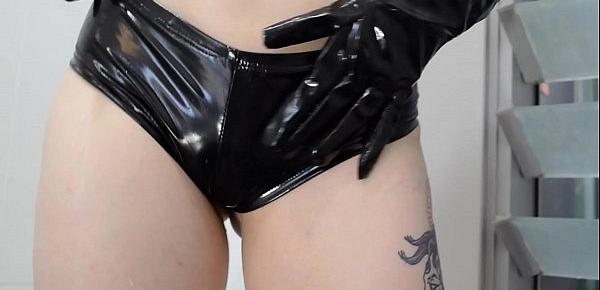  Wild Escort Rosie Gets Really Horny and Wet Wearing PVC and Finger Fucks Herself